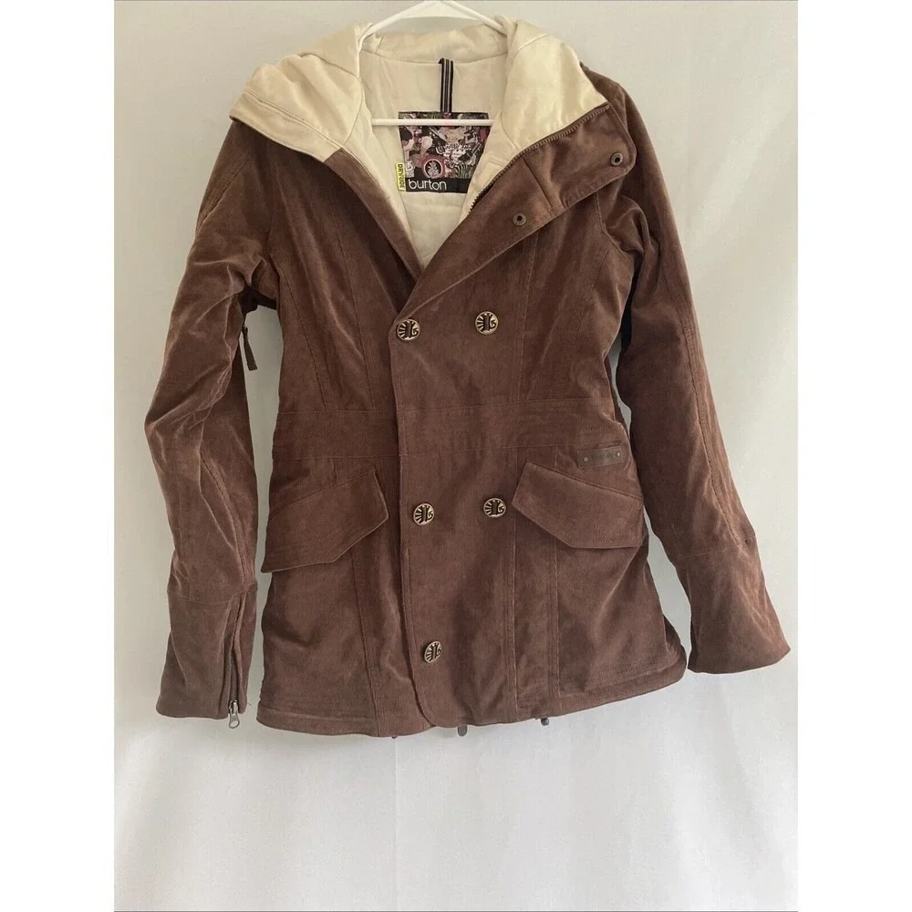Burton DRYRIDE Jacket Snowboarding Ski Coat Brown Corduroy Women's Size S - Picture 5 of 14